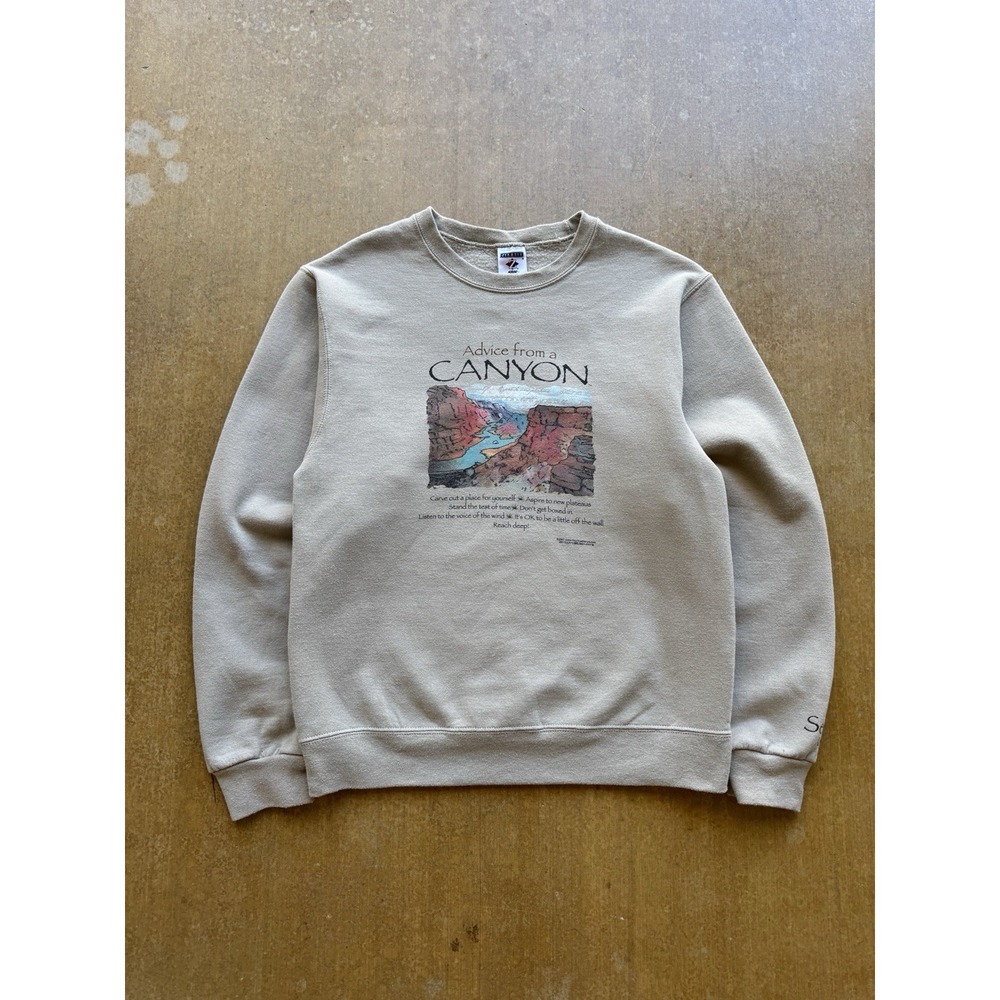 VTG 90s Advice From A Canyon Nature Sedona Arizona Quote Life Crewneck Sweater S